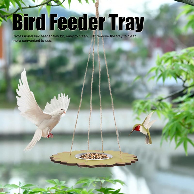 woobles Bird Feeder Tray, Detachable Aluminum Alloy Bowl Bird Feeding Platform for Patio - Image 4